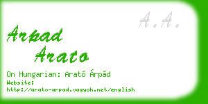 arpad arato business card